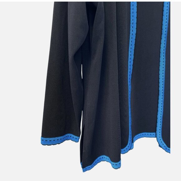 Misook Black with Blue Trim 100% Acrylic Open Cardigan Women's size 3X - Picture 4 of 7